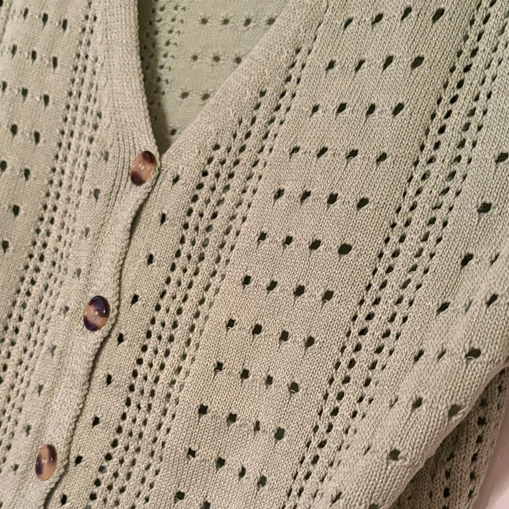 Mint Green Knit Cardigan with Buttons - Picture 6 of 7